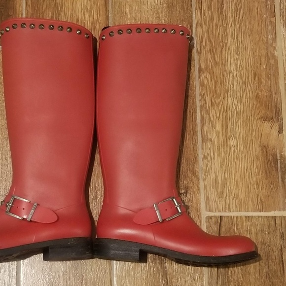Diesel Hi Stud-Me Rain Boot-RED - Picture 2 of 9